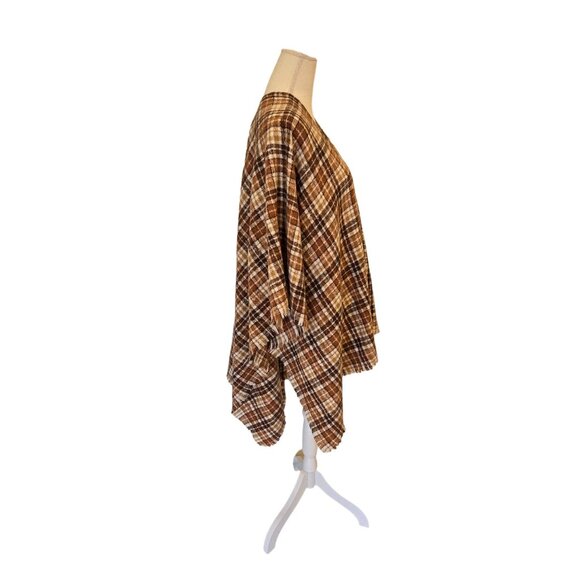 Old Navy Brown Plaid Soft Open Front Shawl Women's One Size - Picture 2 of 6